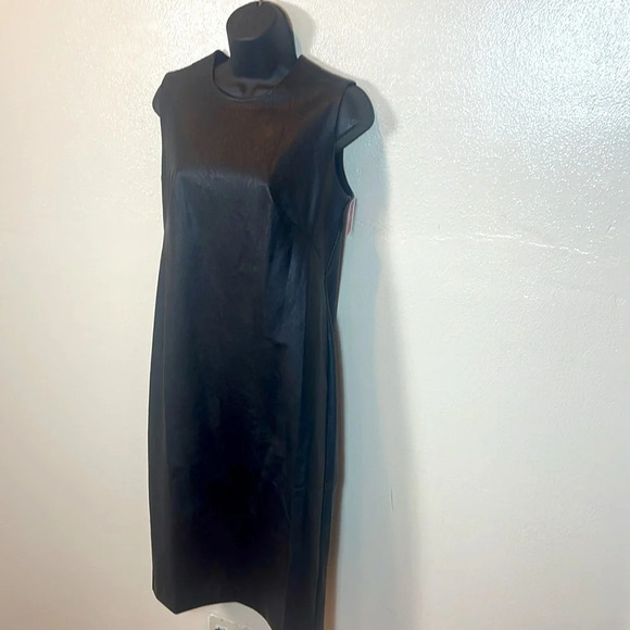 Spanx Faux Leather Sheath Dress in Luxe Black in Medium - Picture 2 of 13